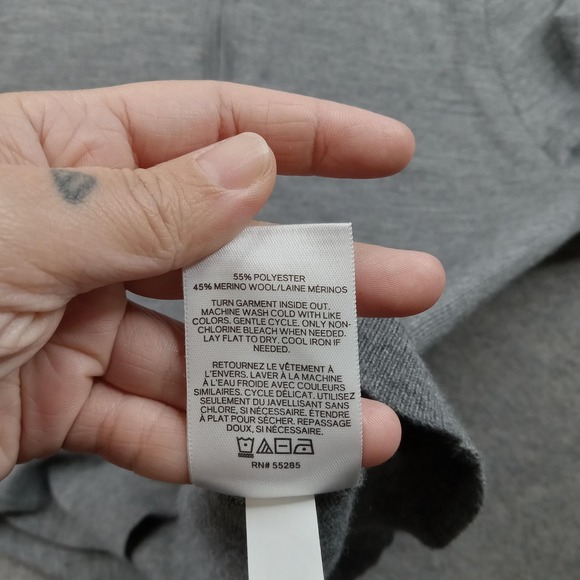 Express Sweater Mens XL Gray Merino Wool Blend Quarter Zip Mock Neck Pullover - Picture 3 of 8